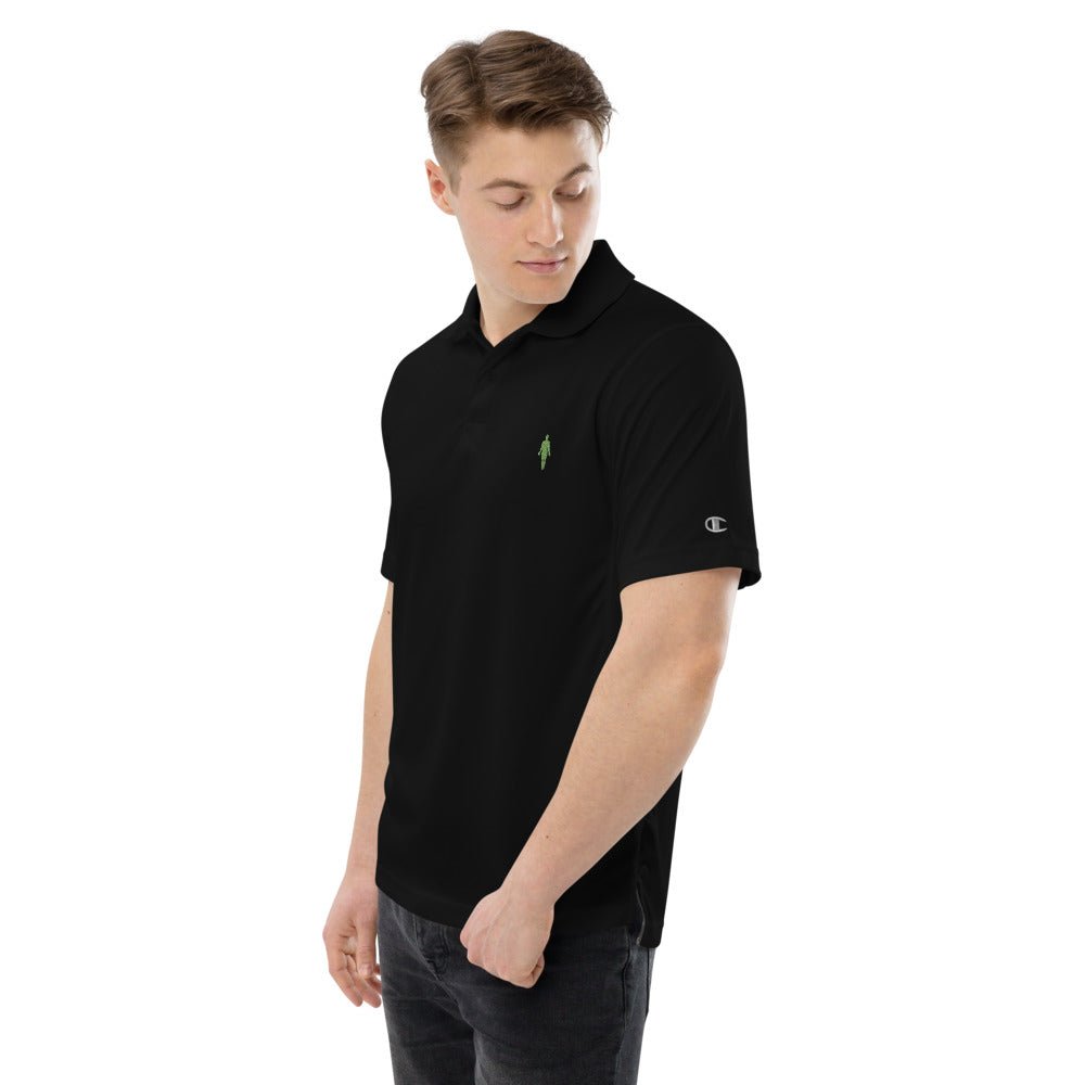 Human 2.0 Men's Champion performance polo (green logo) - Human 2.0