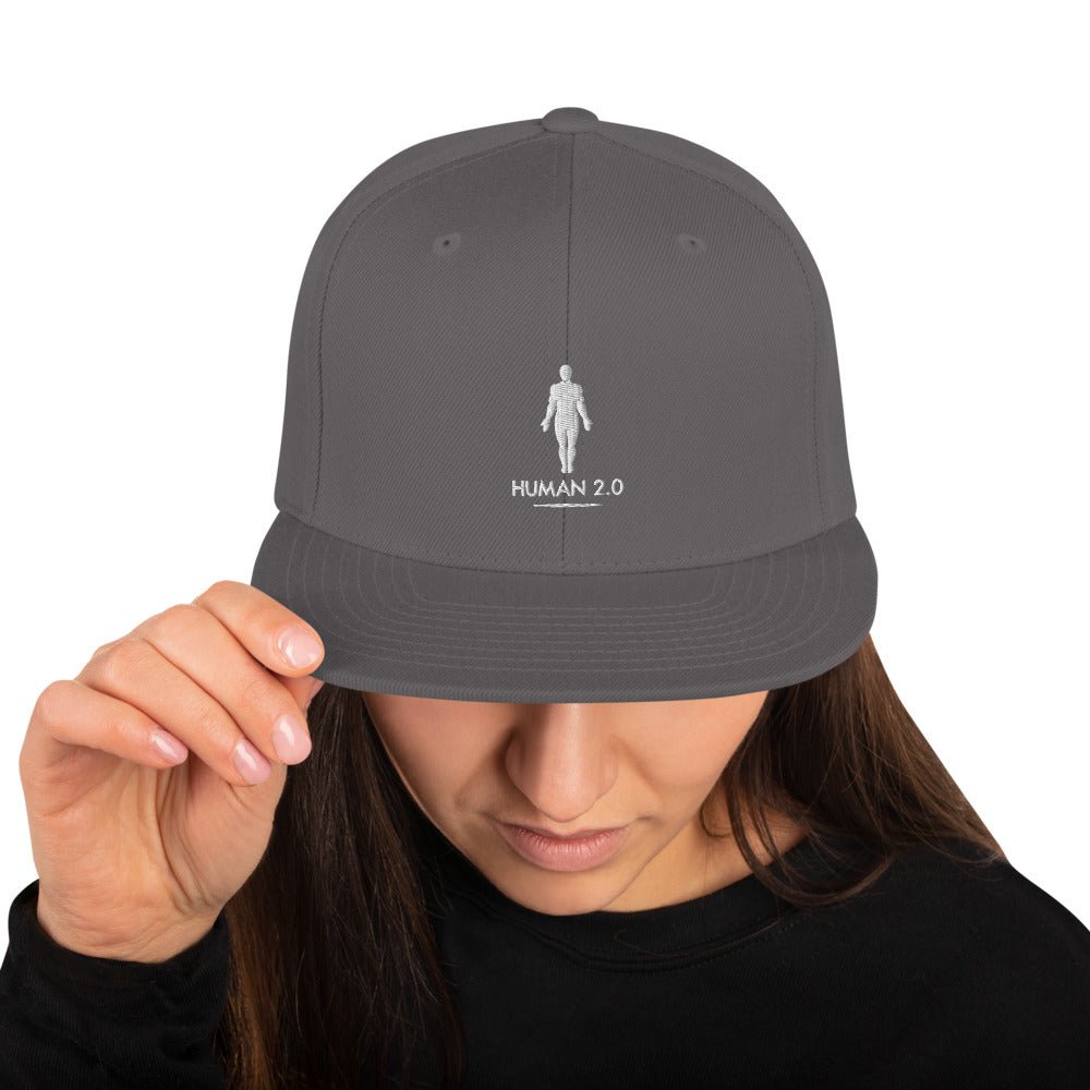 Human 2.0 Snapback Hat (white logo) - Human 2.0