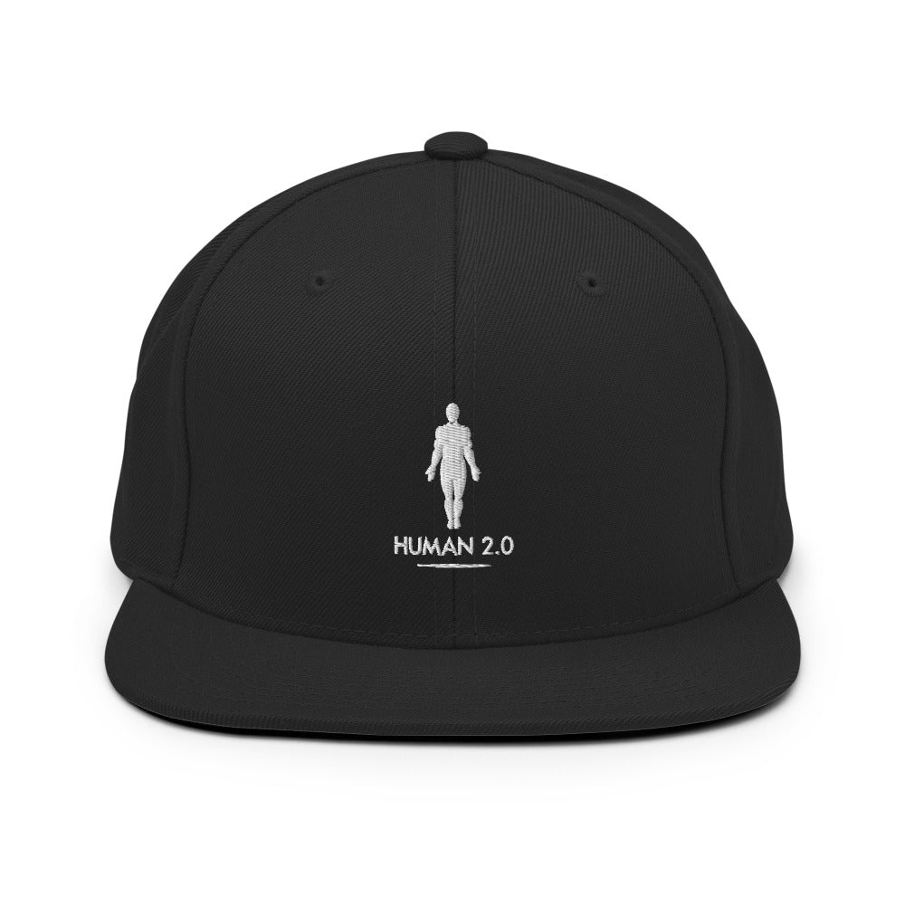 Human 2.0 Snapback Hat (white logo) - Human 2.0