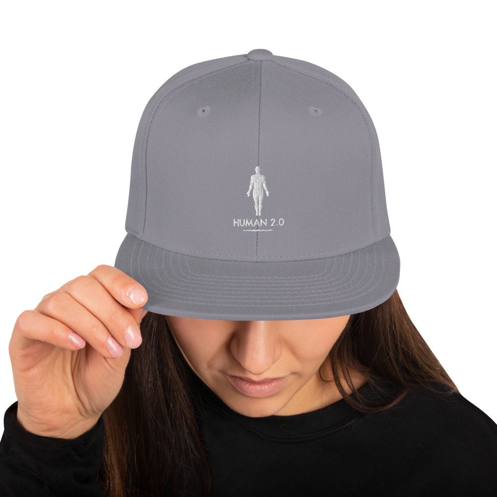 Human 2.0 Snapback Hat (white logo) - Human 2.0