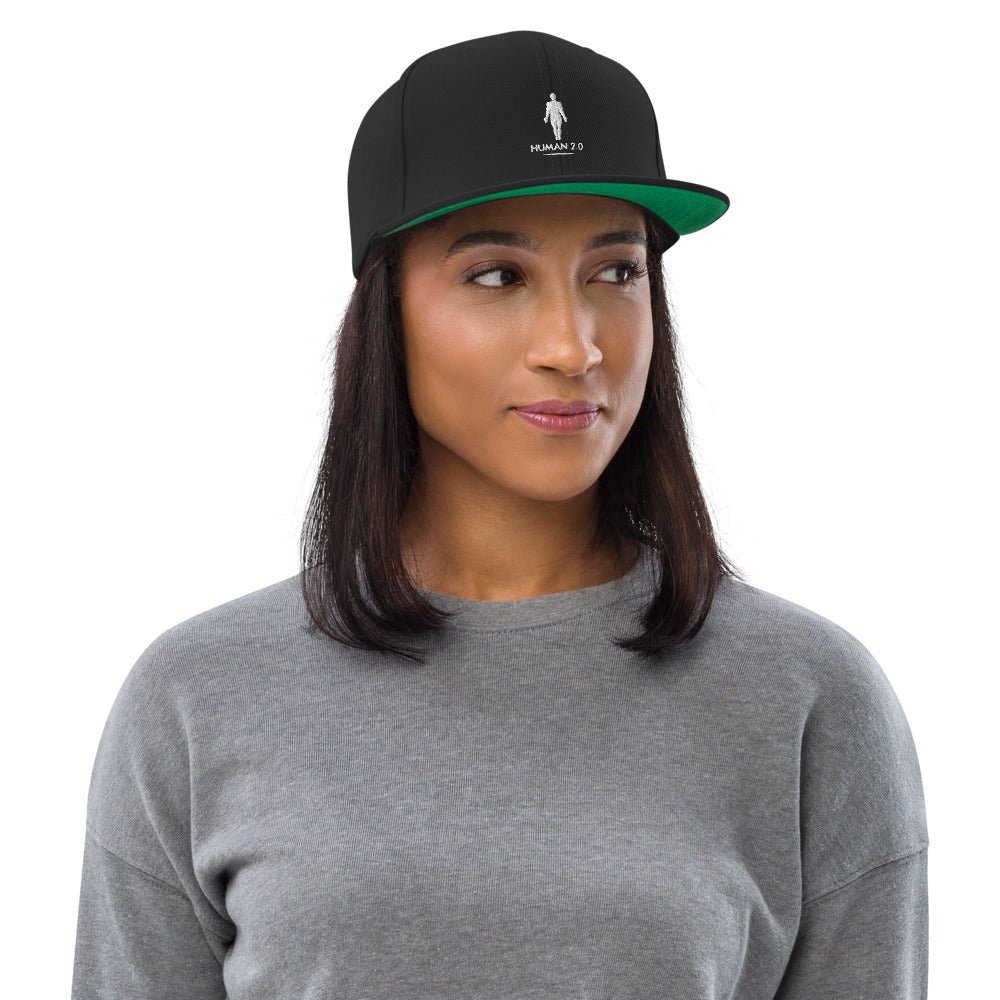 Human 2.0 Snapback Hat (white logo) - Human 2.0