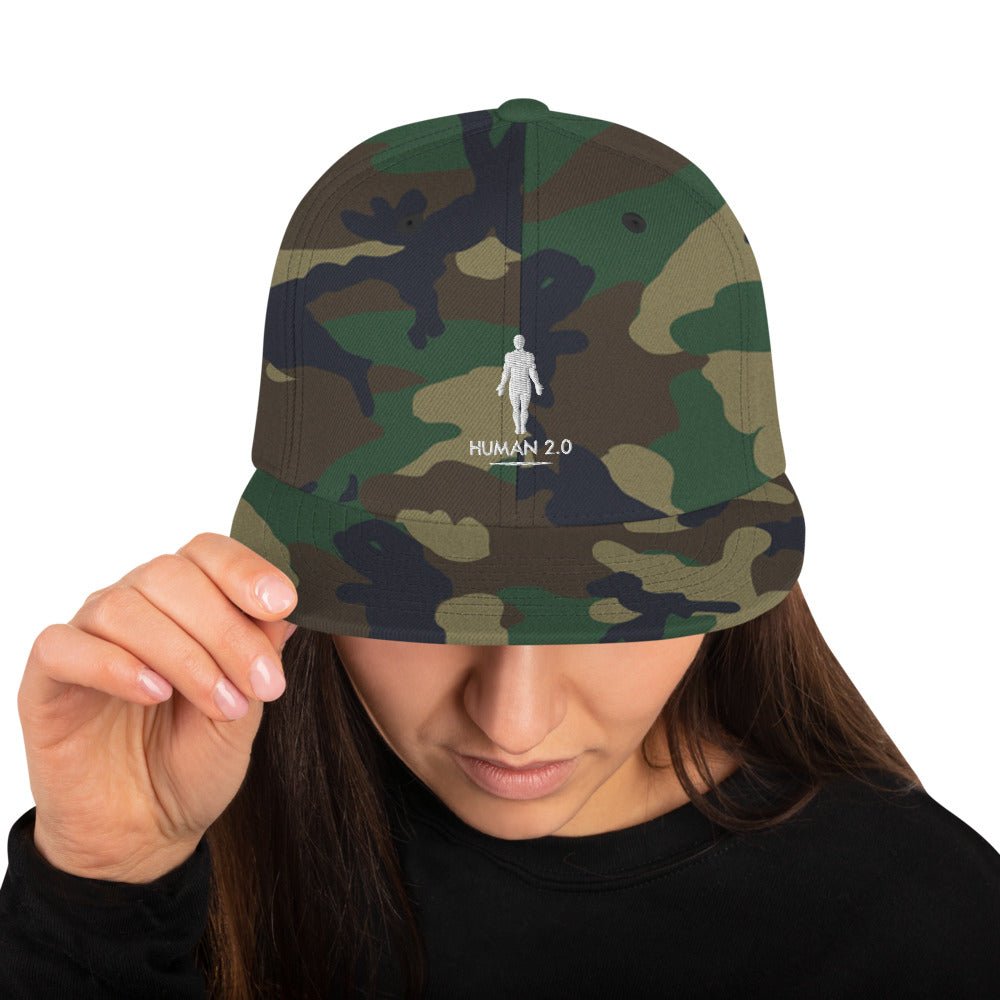 Human 2.0 Snapback Hat (white logo) - Human 2.0