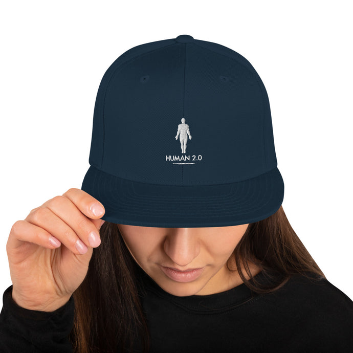Human 2.0 Snapback Hat (white logo)