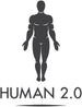 Human 2.0 Logo - Human depicted in the anatomic position.